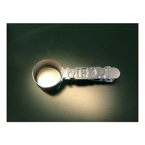 Cat Food MEOW Scoop And Bag Clip All In One Stainless Steel Keeps Food Fresh New image {3}
