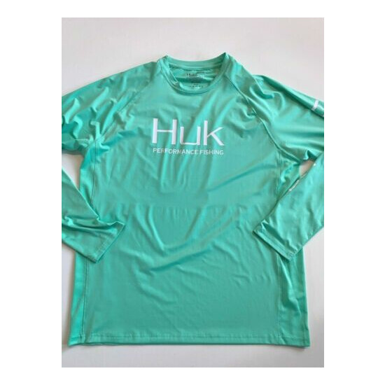 Huk Shirt Men's Large New Pursuit Long Sleeve Green 313 Thumb {1}