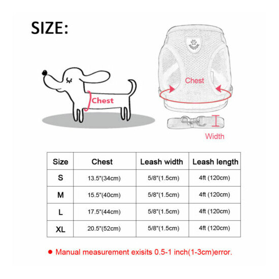 Reflective Pet Walking Vest Harness Leash Soft Mesh Padded Small Medium Dog Cat image {2}