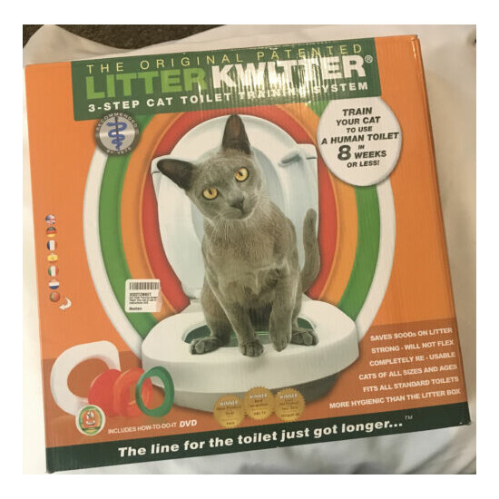 Litter Kwitter 3 Step Cat Training System Teach Kitty to Use Toilet with DVD image {3}