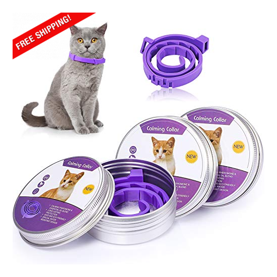 3 Pack Calming Collar for Cats, Cat Calming Collars, Natural Cat Calming NEW US  image {1}
