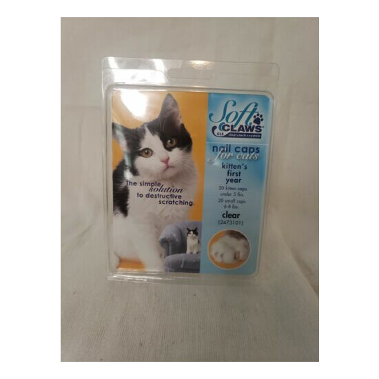 Soft Claws CLS Cleat Lock System - Nail Caps For Cats Kittens First Year - Clear image {1}