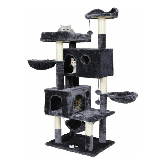 68 inches Multi-Level Cat Tree Cat Tower Condo Pet Play House for Large Cats image {1}