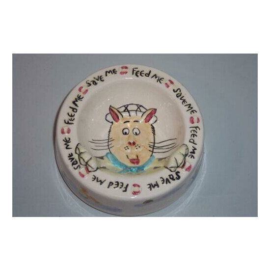 Feed Me Save Me Cat Food Bowl 3D Ceramic Genie Intl Out Of Nowhere -041427 image {1}