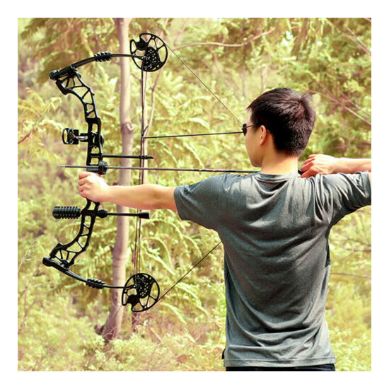 Compound Bow Arrow Kit 30-70lbs 329fps Archery Hunting Shooting Target Thumb {6}