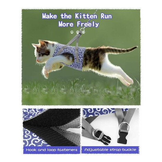 Pet Cat Kitten Chest Strap w/ Leash Belt Escape Proof Harness Breathable Vest image {4}
