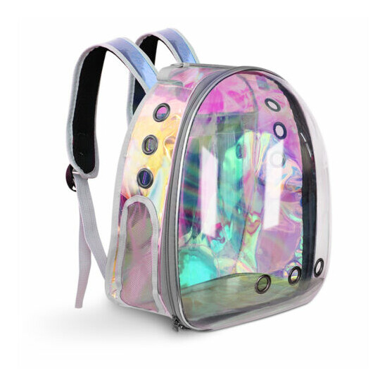 Small Dog Cat Carrier Backpack Pet Transparent Space Capsule Travel Bag Portable image {1}