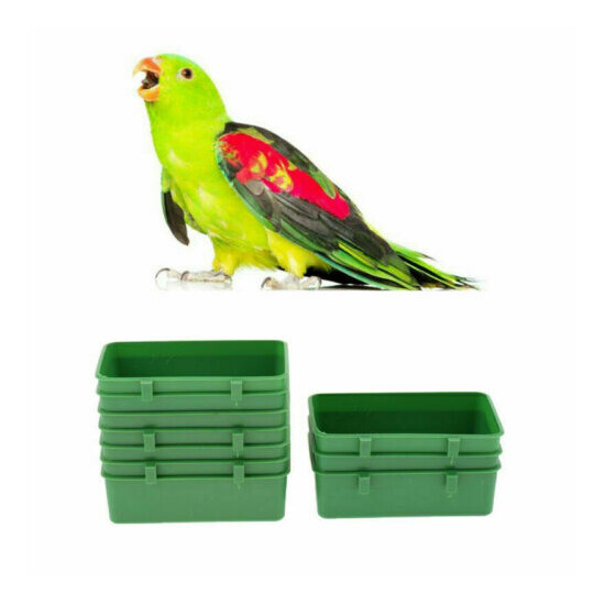 4/6/10 pcs Parrots Food Water Drinking Bowls Bird Hanging Cups Pigeons Cage image {2}
