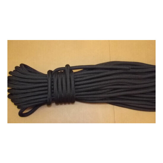 NEW 1/2" (12mm) x 200' Double Braid Static Line, Safety Rope, Black image {1}