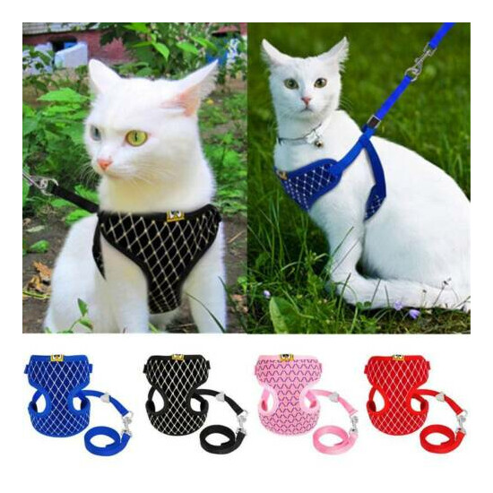 Cat Walking Harness Leash Pets Puppy Kitten Clothes Adjustable Vest Chest Strap image {1}