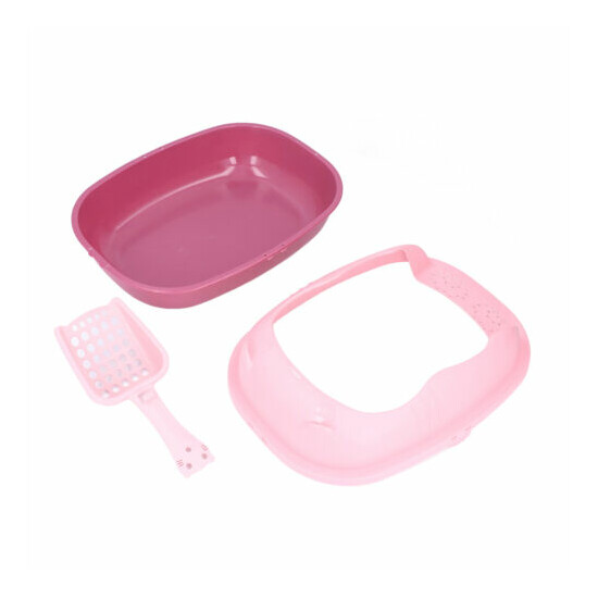 Semi Enclosed Litter Box Cat Litter Box Cats Dogs Small Pets Raspberry Pink S GR image {3}