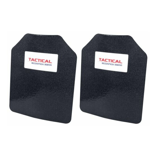 Level III AR500 Steel Body Armor Plates Pair 8 x 10 Curved Plate Coated image {1}