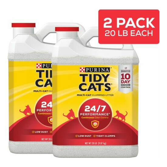 Tidy Cats 24/7 Performance Scented Clumping Clay Cat Litter 40 lb (2-20-lb jug) image {1}