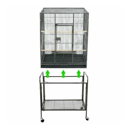 53" Large Bird Pet Cage Large Play Top Parrot Finch Cage Macaw Cockatoo House image {1}