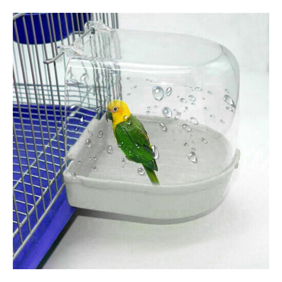 1X Water Tub For Pet Cage Hanging Bowl Parrots Parakeet Birdbath Birds Cleaning image {1}