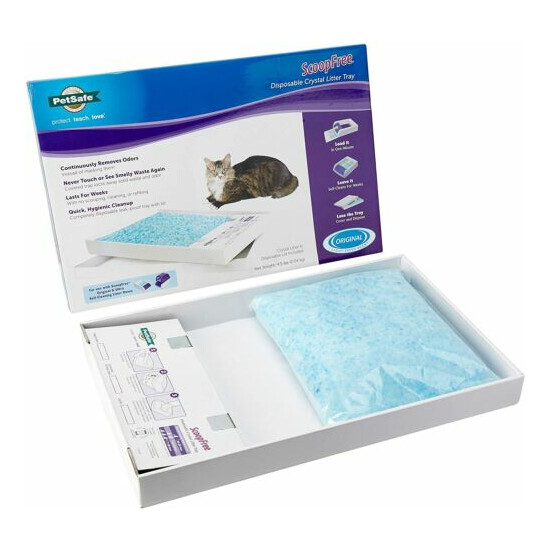 New Sealed PetSafe ScoopFree Blue Crystals Cat Litter Disposable Tray image {1}
