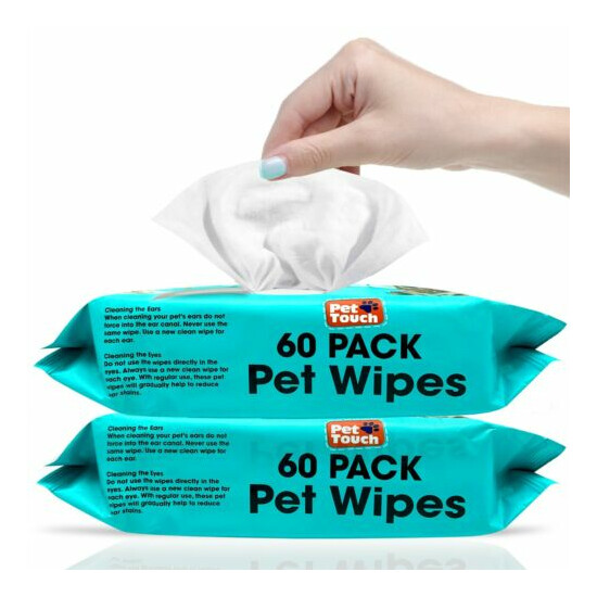 All Purpose Dogs Cats Ear Mouth Paw Cleaning Wet Alcohol Free Pet Wipes Bulk Lot image {3}