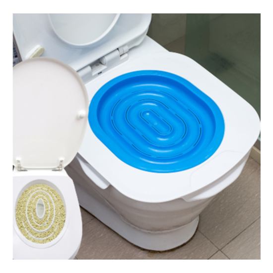 Plastic Cat Toilet Trainer Cat Litter Tray Box Toilet Training Cleaning Kit US image {3}