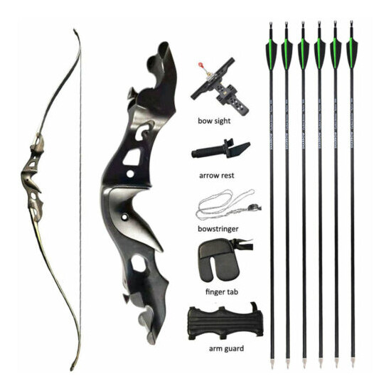 58 inch recurve bow equipped Set Takedown 20-55lbs Hunting Bow Angel Bow carbonpfeile  image {8}