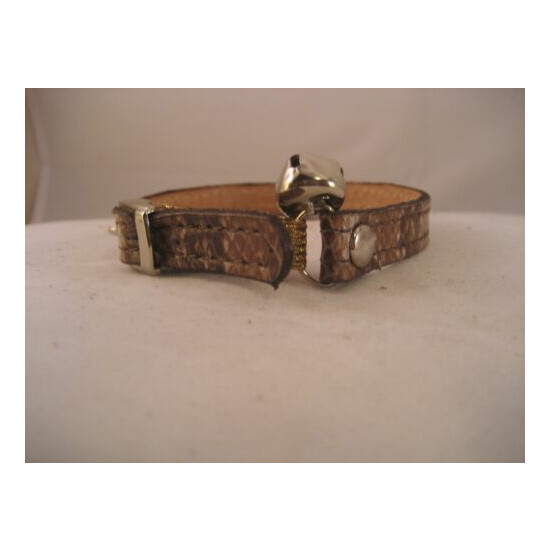 LEATHER BROWN/CREAM SNAKE CAT COLLAR image {4}