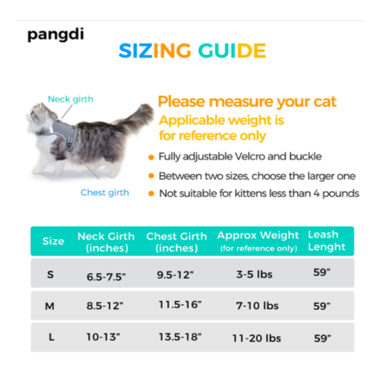 Pangdi Cat Harness SMALL image {6}