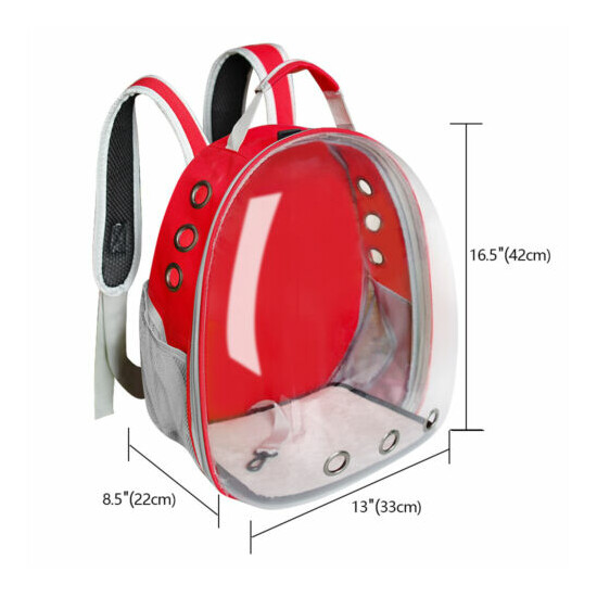 Portable Small Cat Dog Carrier Backpack Space Capsule Pet Travel Bag Transparent image {3}