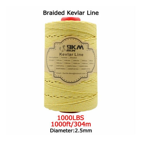 Kevlar Line Rope Braided 40-2000lbs Camping Fishing Assist Cord Made with Kevlar Thumb {27}
