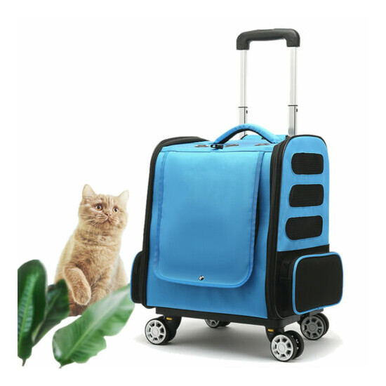 Pet Travel Carrier Removable 4 Wheels, Pet Foldable Backpack Straps Dog/Cat image {1}