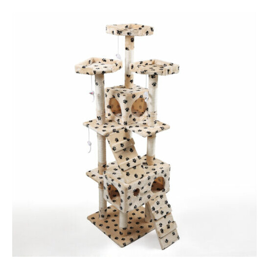 67'' Cat Tree Towers w/Scratching Posts Condos Pet Activity Furniture Play House image {3}
