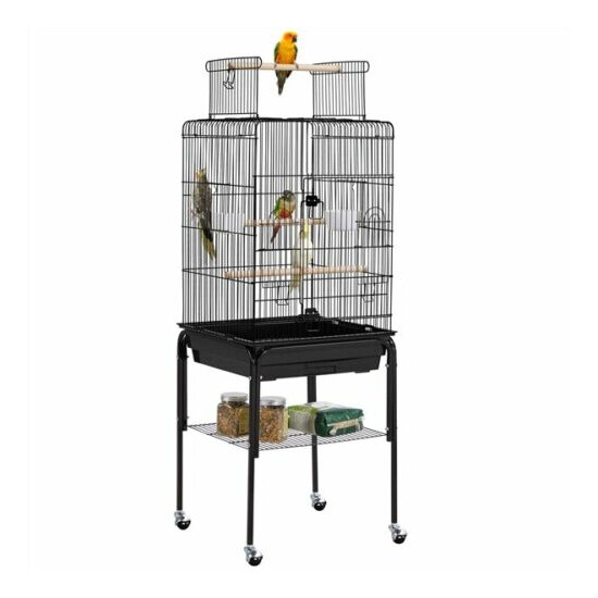 53.5" Play Open Top Parakeet Bird Cage for Parrot with Detachable Rolling Stand  image {1}