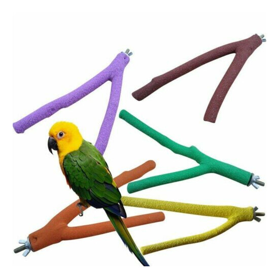 Pet Bird Parrot Stand Stick Chew Toy Paw Grinding Perches For Budgie Cage  image {1}