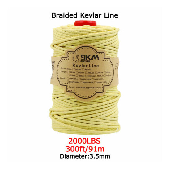 Kevlar Line Rope Braided 40-2000lbs Camping Fishing Assist Cord Made with Kevlar image {31}
