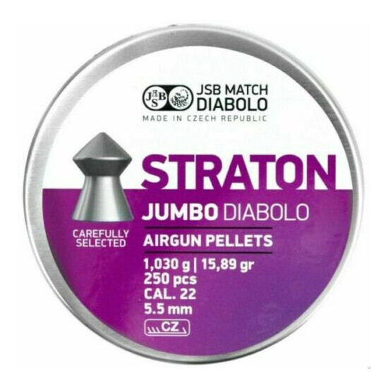 JSB Straton Jumbo 15.89 grains .22 Cal Pellets 250 Per Tin Thumb {1}