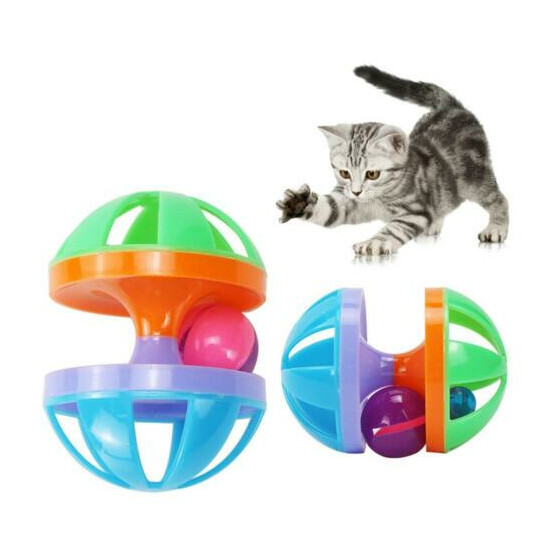 Kitten Dumbbell Bell Ball Scratch Training Game Interactive Playing Toy Pet Cat image {2}