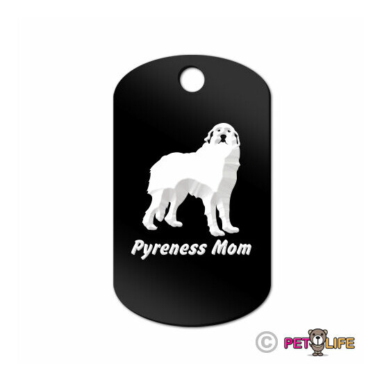 Great Pyrenees Mom Engraved Keychain GI Tag dog pyr Many Colors image {1}