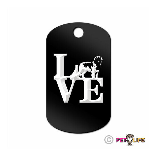 Love Leonberger Engraved Keychain GI Tag dog park leo Many Colors image {1}
