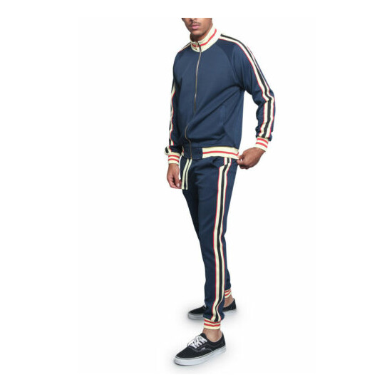 Men's Workout Sports Jogger Track Pants & Jacket Track Suit Set ST575EY image {14}
