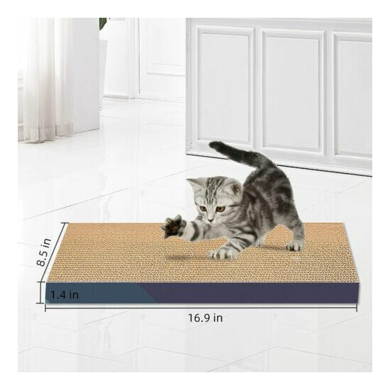 Cat Scratcher Cardboard Scratching Pad Toy Cat Lounge Sofa Bed Grind Claws 3PCS image {2}