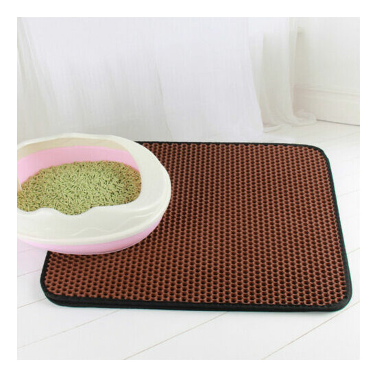 Color Cat Litter Mat Trapping Honeycomb Double Layer Design Waterproof Washable image {3}