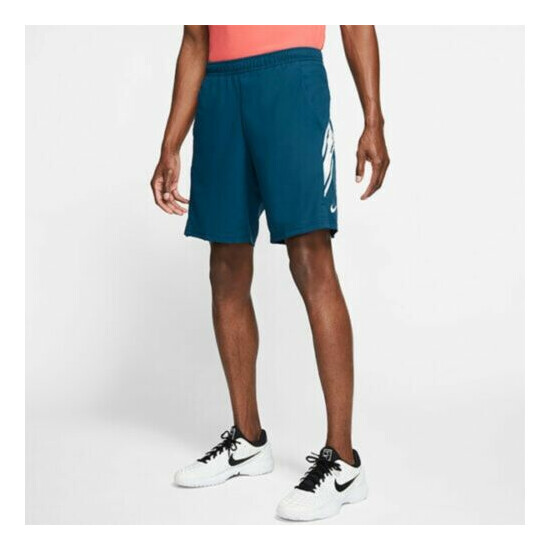 Men's Nike Dry 9" Tennis Shorts Teal Athletic Training 939265-432 Size L Large image {1}