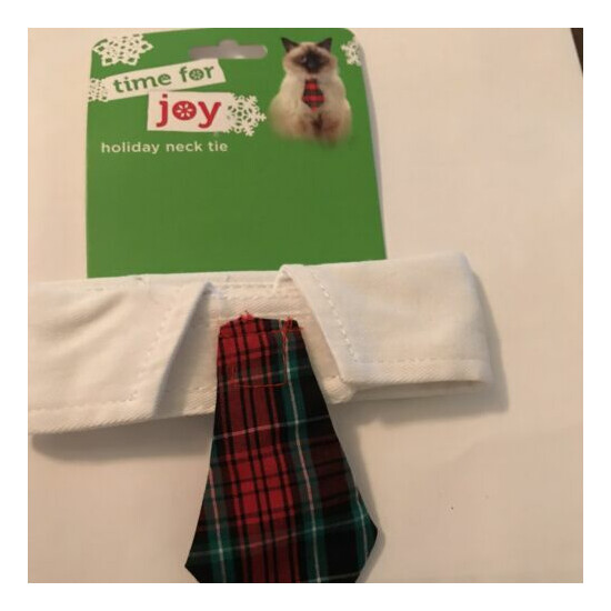 Time for Joy Cats Plaid Neck Tie Holiday image {1}