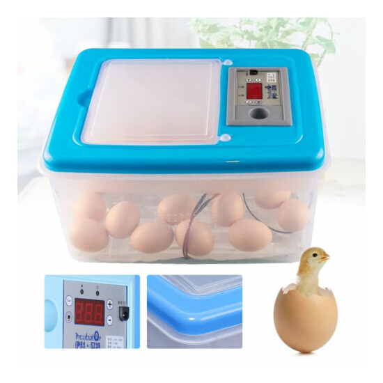 30-68x Chicke/Duck/Bird Eggs Egg Incubator Turner Goose Hatcher Heater 110V image {1}