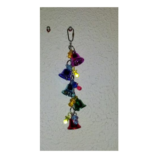 Medium Jingle Bells Bird Toy Beads Pacifiers USA Conure Ringneck Parrot Toys image {1}