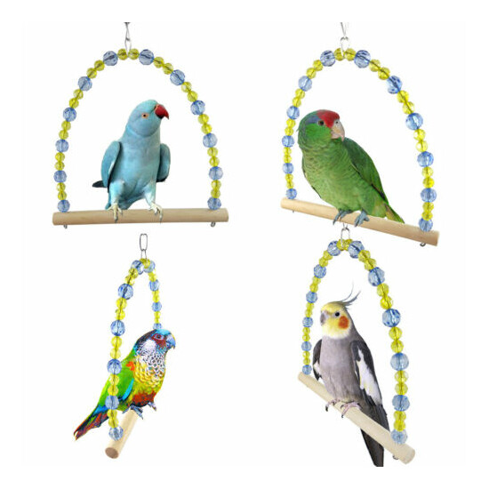 Parrot cage toy cage color crystal swing hanging parrot bird toy image {2}