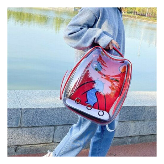 Portable Cat Carrier Bag Puppy Transparent Capsule Travel Backpack High Quality image {3}