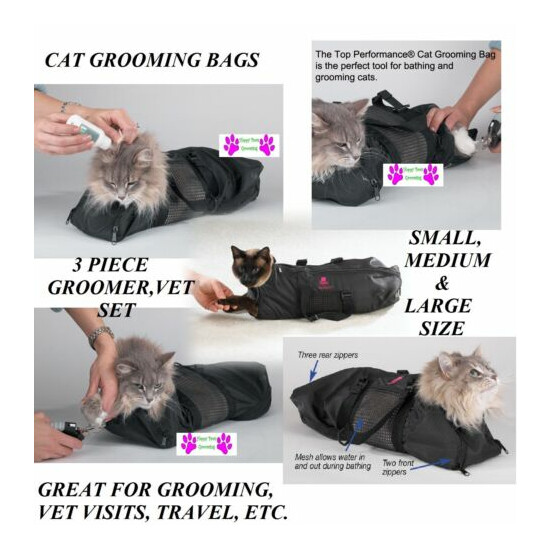 CAT GROOMING&CARE BAG Restraint System Nail Clipping Carrier Bath Bathing*3 SIZE image {1}