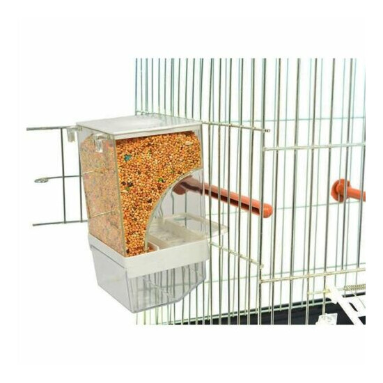 Bird Feeder Auto Food Dispenser Parakeet Canary Budgie Finch Clean Cage image {1}
