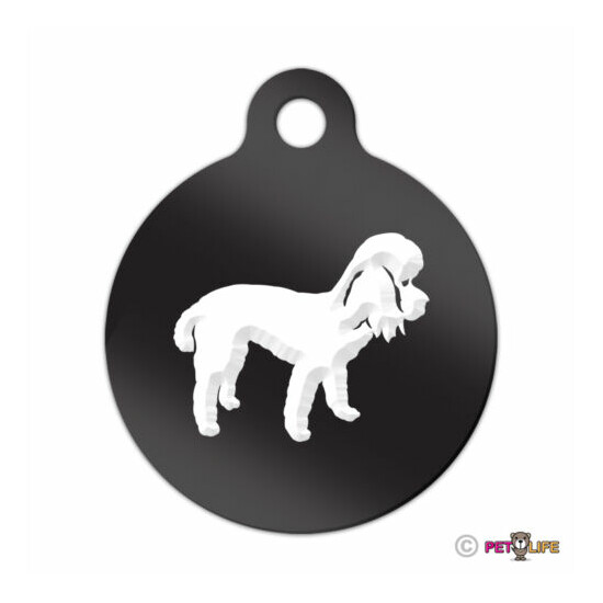 Poodle Engraved Keychain Round Tag w/tab Many Colors image {1}