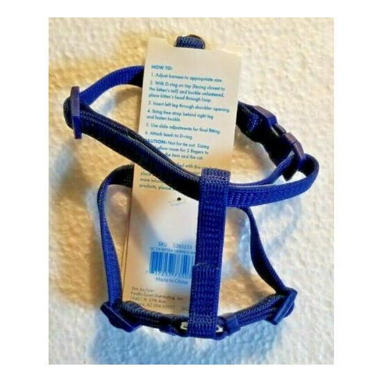 Cat Kitten Adjustable Harness Great Choice Girth 8"-12" Blue NEW  image {2}