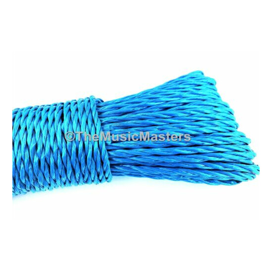 (2) Blue 50ft Twisted Poly UTILITY ROPE Line Cargo Tie Down Cord Twine String image {4}